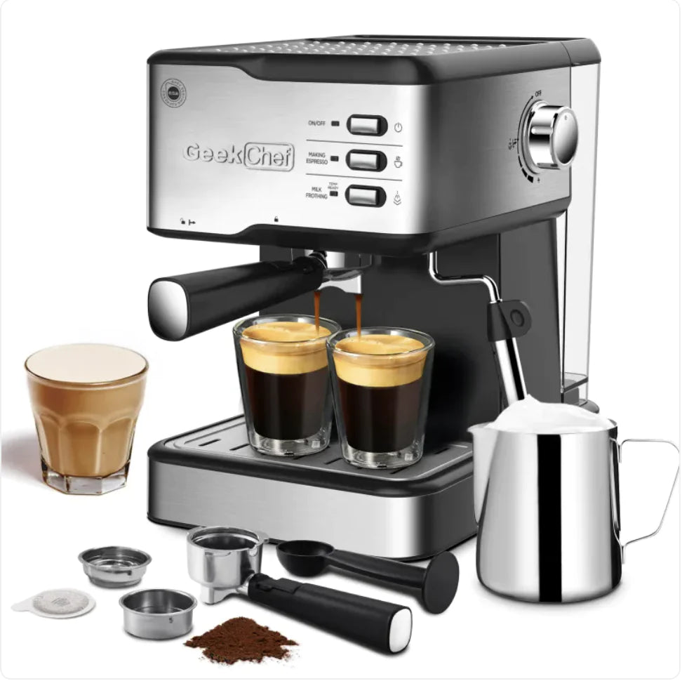 Geek Chef 20-Bar Espresso Machine with Milk Frother